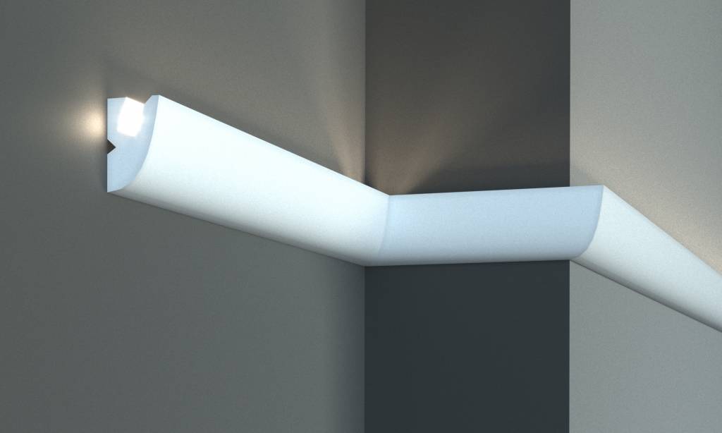 LED sierlijst voor verlichting XPS, KD303 (65x40 mm), lengte m - Sierlijsten en Ornamenten Luteijn