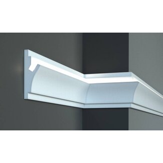 Tesori KD402 (150 x 55 mm), lengte 1,15 m, LED sierlijst voor indirecte verlichting XPS - Verzonken / Semi-Verzonken
