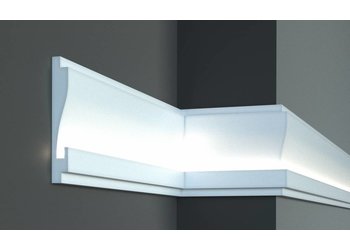 Tesori LED sierlijst voor indirecte verlichting XPS, KD404 (180 x 44 mm), lengte 1,15 m - Verzonken / Semi-Verzonken