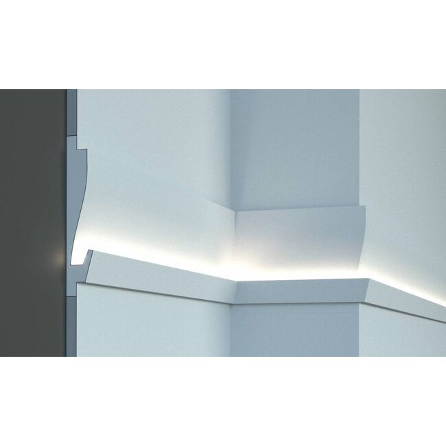 Tesori LED sierlijst voor indirecte verlichting XPS, KD405 (180 x 35 mm), lengte 1,15 m - Verzonken / Semi-Verzonken