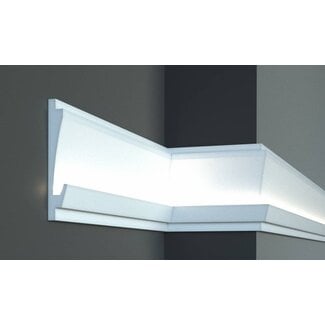 Tesori KD406 (180 x 35 mm), lengte 1,15 m, LED sierlijst voor indirecte verlichting XPS - Verzonken / Semi-Verzonken
