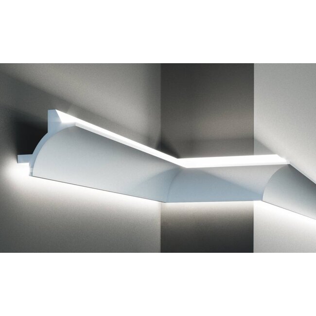 Grand Decor Polyurethaan - LED sierlijst voor indirecte verlichting, KF703 (90 x 90 mm), lengte 2 m