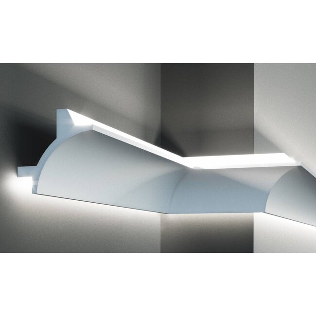 Grand Decor Polyurethaan - LED sierlijst voor indirecte verlichting, KF706 (115 x 115 mm), lengte 2 m