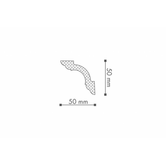 NMC Allegro AL6 (50 x 50 mm), sierlijst polyurethaan, lengte 2 m