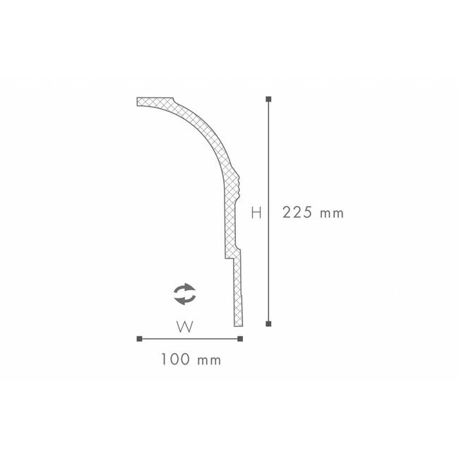 NMC Arstyl AD22, profiel voor indirecte verlichting - plafondlijst (100 x 225 mm), lengte 2 m