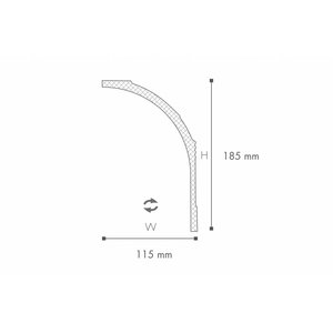 NMC Arstyl AD23, profiel voor indirecte verlichting - plafondlijst (115 x 185 mm), lengte 2 m