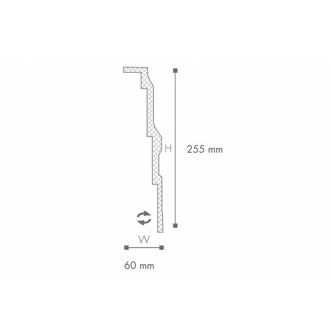 NMC Arstyl AD21, profiel voor indirecte verlichting - plafondlijst  (255 x 60 mm), lengte 2 m