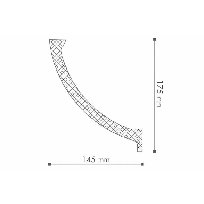 NMC Arstyl L3, profiel voor indirecte verlichting (175 x 145 mm), lengte 2 m
