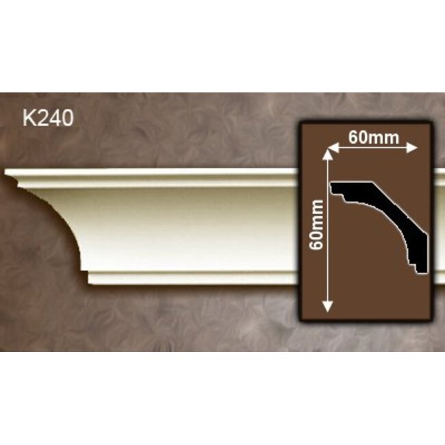 Grand Decor Kroonlijst P930 / K240 (60 x 60 mm), polyurethaan, lengte 2 m