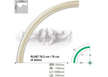 Grand Decor Rozet ring RL897 radius 76,2 cm / 70 cm (4 delen)