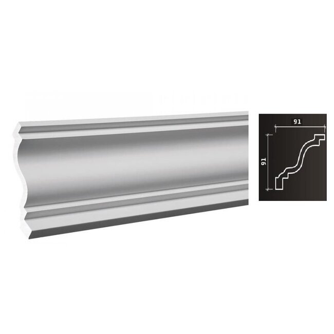 Grand Decor Kroonlijst P855 (91 x 91 mm), polyurethaan, lengte 2 m