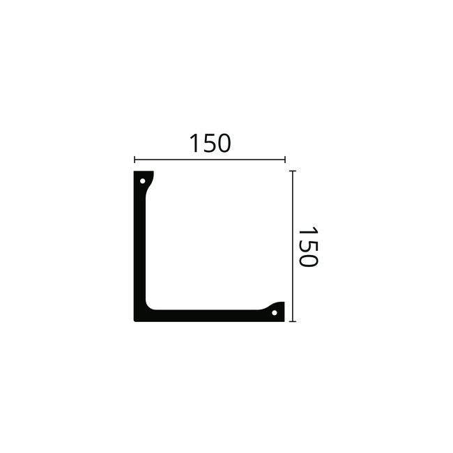 NMC Arstyl L1, profiel voor directe verlichting (150 x 150 mm), lengte 2 m