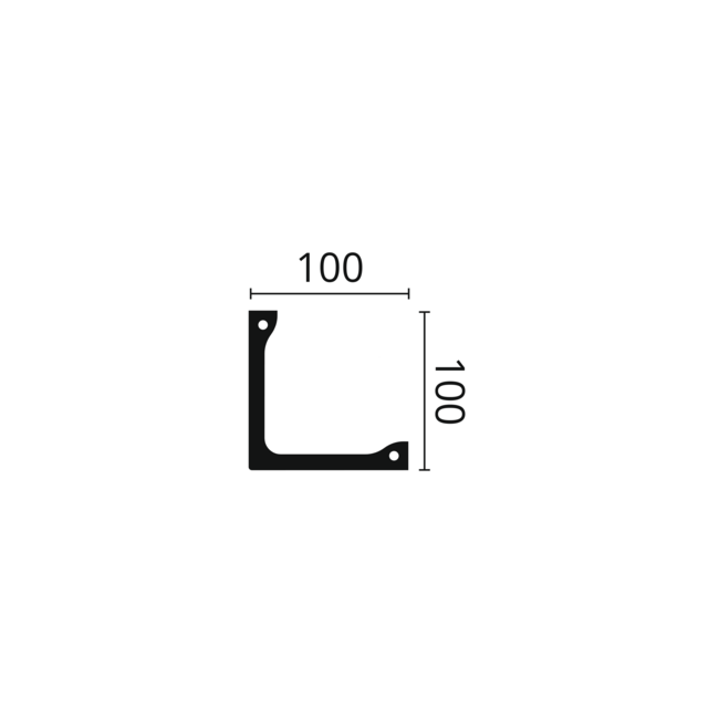 NMC Arstyl L4, profiel voor directe verlichting (100 x 100 mm), lengte 2 m