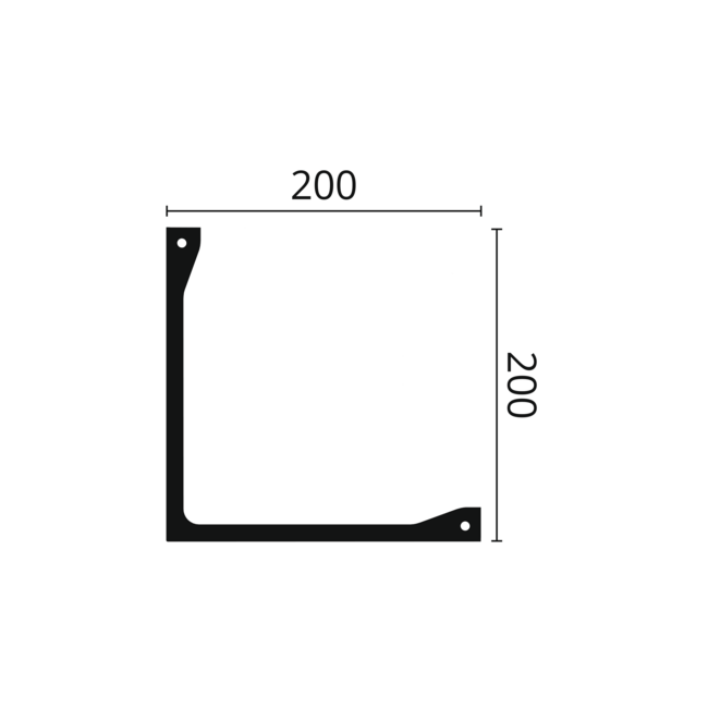 NMC Arstyl L5, profiel voor directe verlichting (200 x 200 mm), lengte 2 m