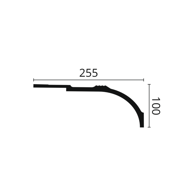 NMC Arstyl AD22, profiel voor indirecte verlichting - plafondlijst (100 x 225 mm), lengte 2 m