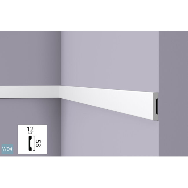 NMC Wallstyl WD4 (58 x 12 mm), lengte 2 m (NMC Deurlijst Ugo)