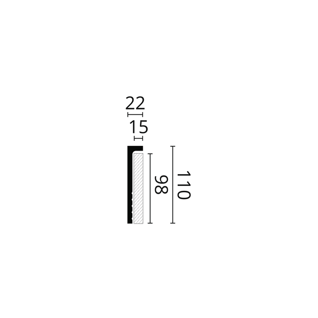 NMC Wallstyl CF2S Overzetplint (110 x 22 mm), lengte 2 m