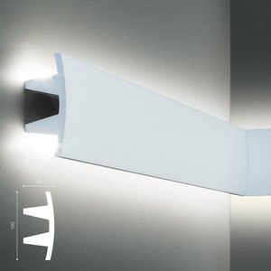 Grand Decor Polyurethaan - LED sierlijst voor indirecte verlichting, KF503 (100 x 45 mm), lengte 2 m