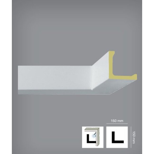 Bovelacci Classicstyl C3226 (15 x 15 cm) Kroonlijst Indirecte Verlichting, alternatief Arstyl L1 (15 x 15 cm)