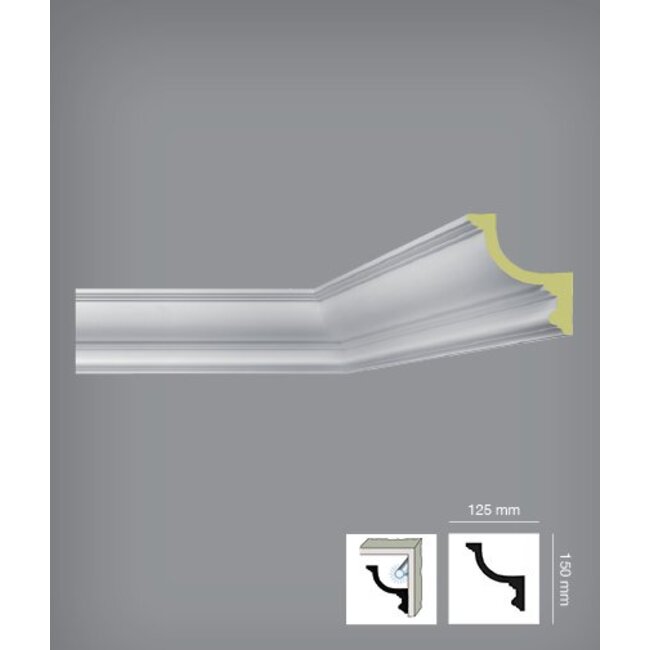 Bovelacci Classicstyl C3901 (15,0 x 12,5 cm) Kroonlijst Indirecte Verlichting C901
