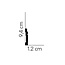 Lijst & Ornament Architraaf / Deurlijst / Plint MD094 (94 x 12 mm), lengte 2 m