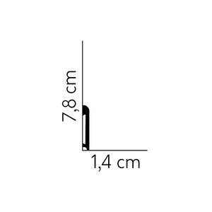 Lijst & Ornament Plint MD234 (78 x 14 mm), lengte 2 m