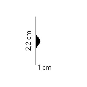 Lijst & Ornament Plint MD003 (22 x 10 mm), lengte 2 m