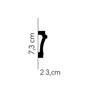 Lijst & Ornament Plint MD007 (73 x 23 mm), lengte 2 m