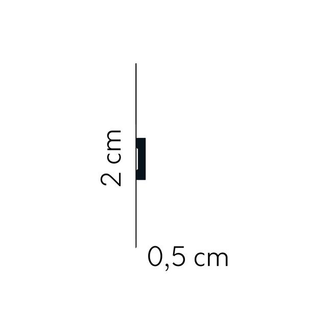 Lijst & Ornament Plint MD012 (20 x 5 mm), lengte 2 m