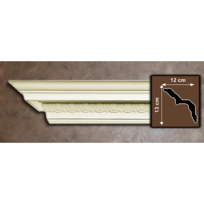 Grand Decor Kroonlijst C755 (130 x 120 mm), polyurethaan, lengte 2 m