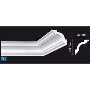 NMC Kroonlijst Nomastyl A1+ (80 x 80 mm), lengte 2 m