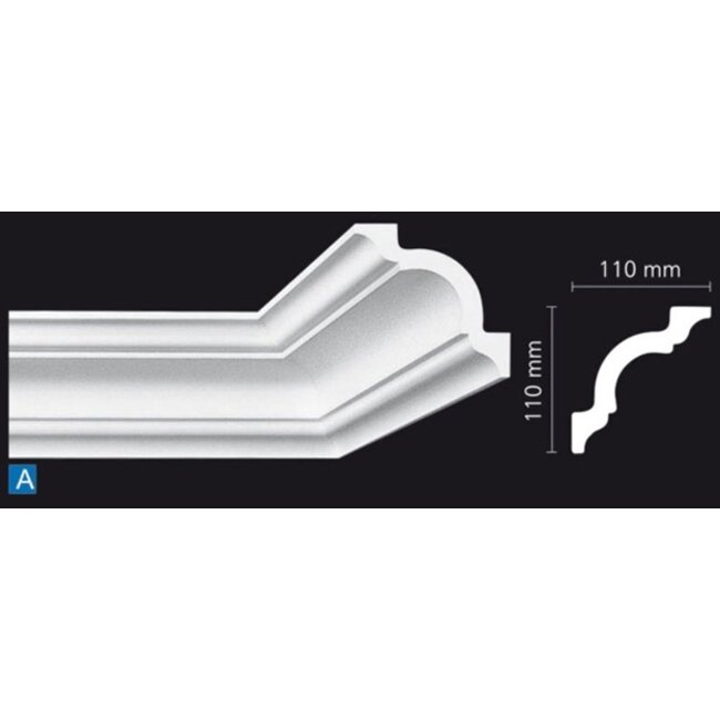NMC Kroonlijst Nomastyl A+ (110 x 110 mm), lengte 2 m