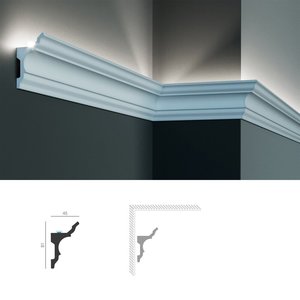 Grand Decor Polyurethaan - LED sierlijst voor indirecte verlichting, KF717 (81 x 45 mm), lengte 2 m