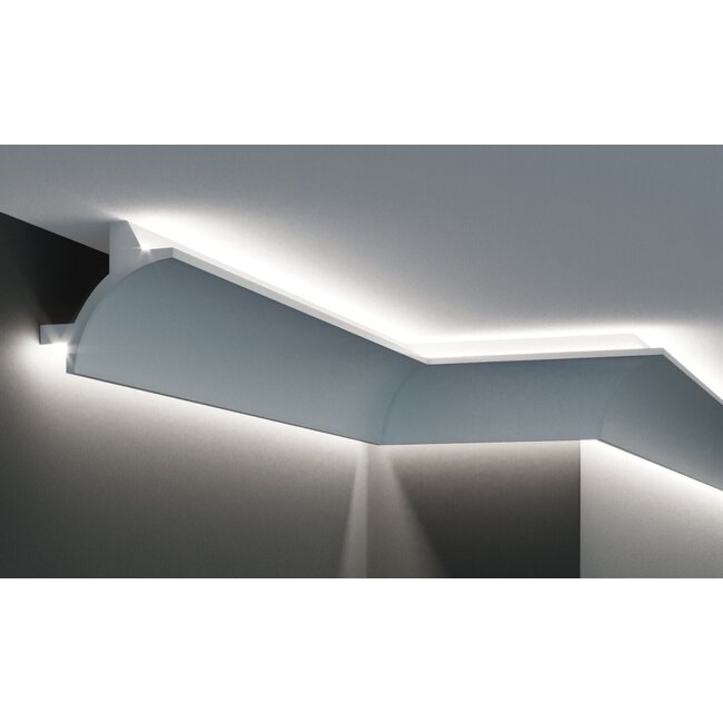Grand Decor Polyurethaan - LED sierlijst voor indirecte verlichting, KF703 (90 x 90 mm), lengte 2 m