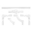 Grand Decor CR810A hoekbochten (205 x 205 mm), polyurethaan, set (4 hoeken)