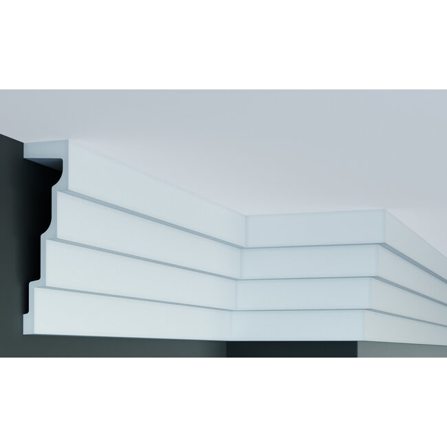 Grand Decor Steps Kroonlijst P886 (190 x 50 mm), polyurethaan, lengte 2 m