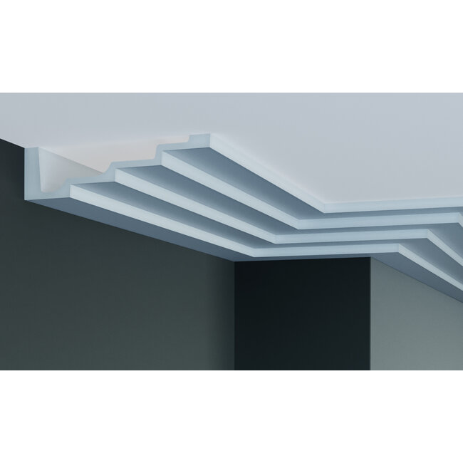 Grand Decor Steps Kroonlijst P886 (190 x 50 mm), polyurethaan, lengte 2 m