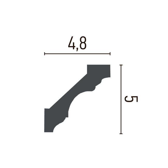 Grand Decor Sierlijsten P822 (50 x 48 mm), polyurethaan, lengte 2 m