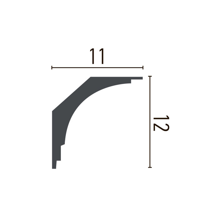 Grand Decor Kroonlijst P907 / K204 (110 x 120 mm), polyurethaan, lengte 2 m