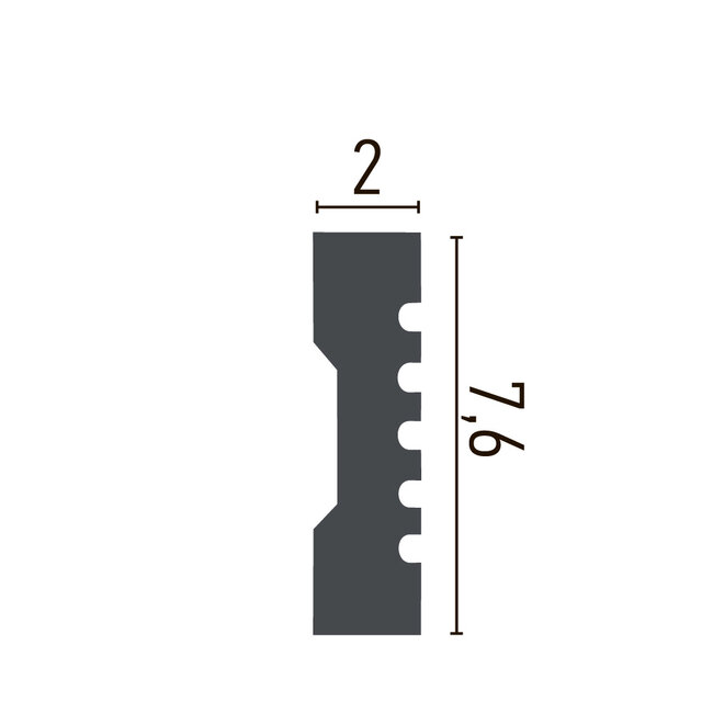 Grand Decor Platte plint CR779 (76 x 20 mm) polyurethaan, lengte 2 m