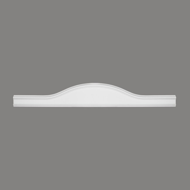 Grand Decor Fronton, gevelornament, kozijn, deuromlijsting D481 (125 x 19,5 х 3,5 cm), polyurethaan