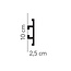 Lijst & Ornament Plint LED QL017 (100 x 25 mm), lengte 2 m