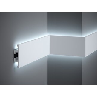 Lijst & Ornament Plint LED QL017 (100 x 25 mm), lengte 2 m