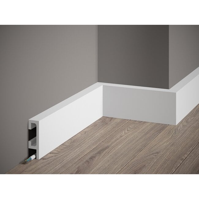 Lijst & Ornament Plint LED QL019 (80 x 25 mm), lengte 2 m