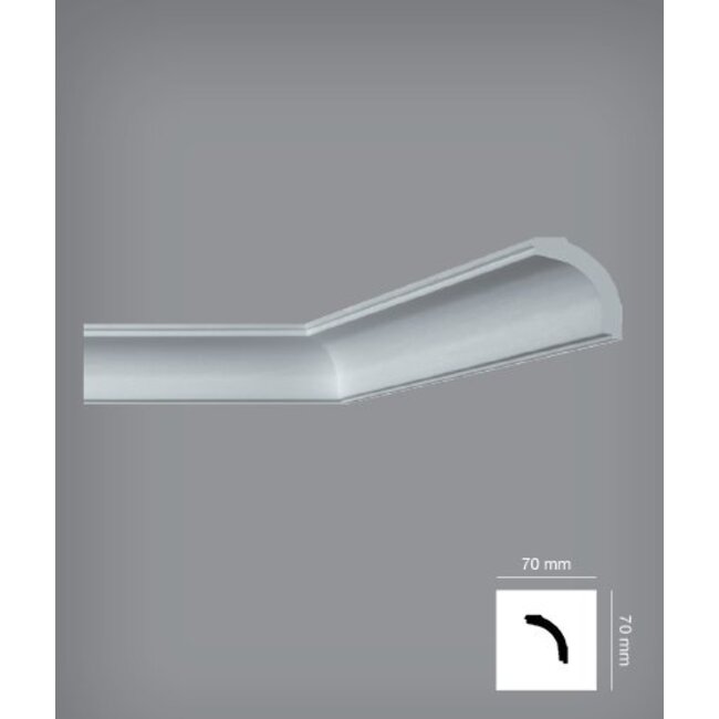 Italstyl Plafondlijst IT765 – Sierlijst 70 x 70 mm, lengte 200 cm (XPS)