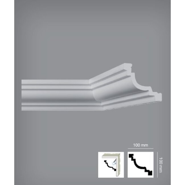 Bovelacci Italstyl IT776 (100 x 100 mm), lengte 2 m (ook voor indirecte verlichting)