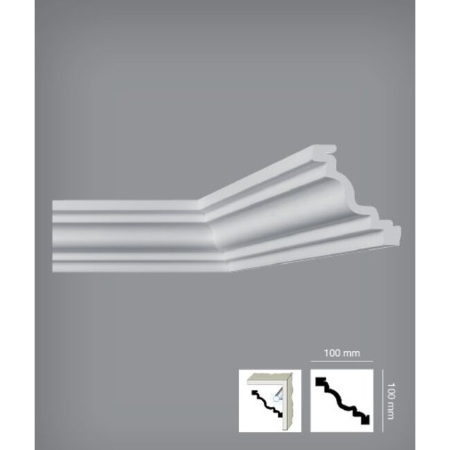 Bovelacci Italstyl IT764 (100 x 100 mm), lengte 2 m, (ook voor indirecte verlichting)