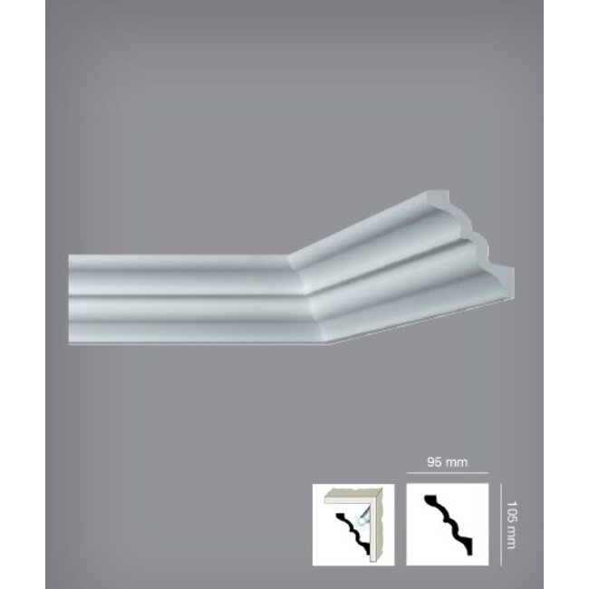 Bovelacci Italstyl IT775 (95 x 105 mm), lengte 2 m, (ook voor indirecte verlichting)