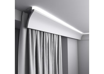 Grand Decor LED gordijnprofiel KF801 — indirecte verlichting met klassieke profielafwerking