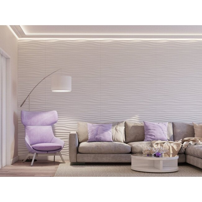 Art Décor 3D WALL PANEL W 341 Wave / Liquid Polyurethaan (120 x 60 x 2.5 cm)